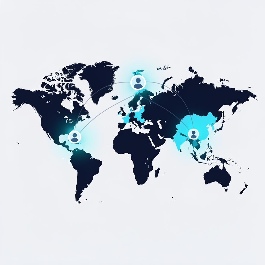 Global operations map highlighting Asia, Europe, and Canada — RocaKami's key regions
